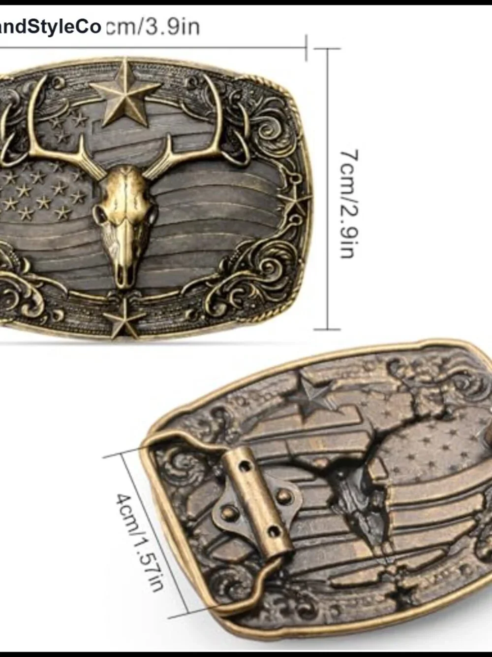 Deer Western Cowboy Belt Buckle Zinc Alloy Men Women Boys Accessory